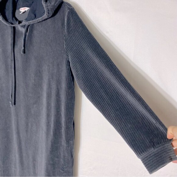 Joe Fresh Dark Grey Corduroy Cozy Oversized Hoodie Dress Tunic L - Picture 6 of 15